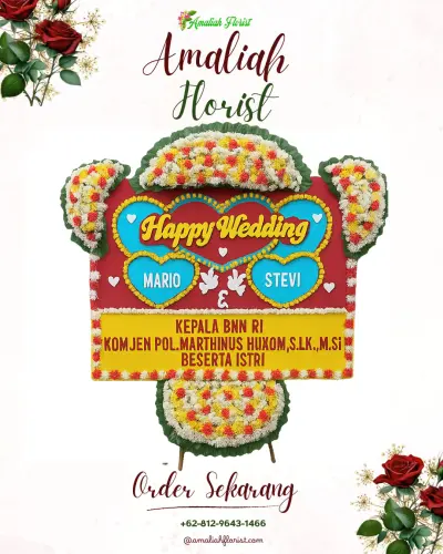 Karangan Papan Bunga Pernikahan di Dadi Mulya